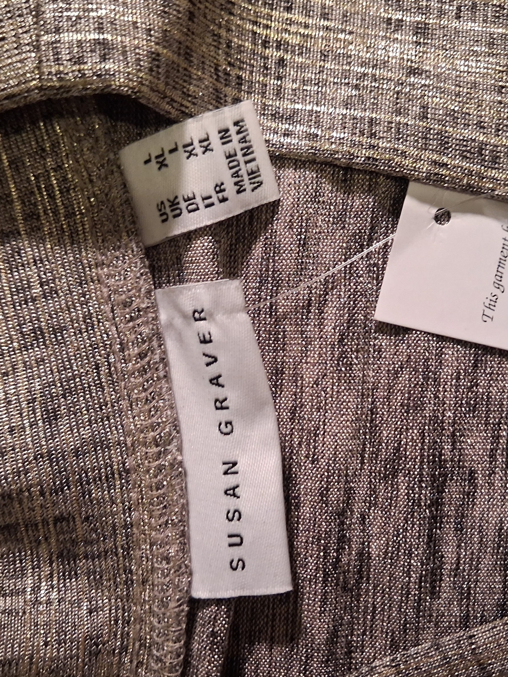 Susan Graver Size Large Metallic Open Cardigan Set With Tank Top And Jacket NWT - Picture 9 of 15